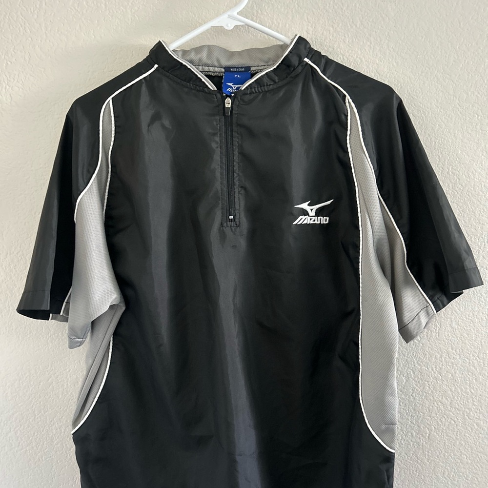 Mizuno Black and Gray Kids Jacket